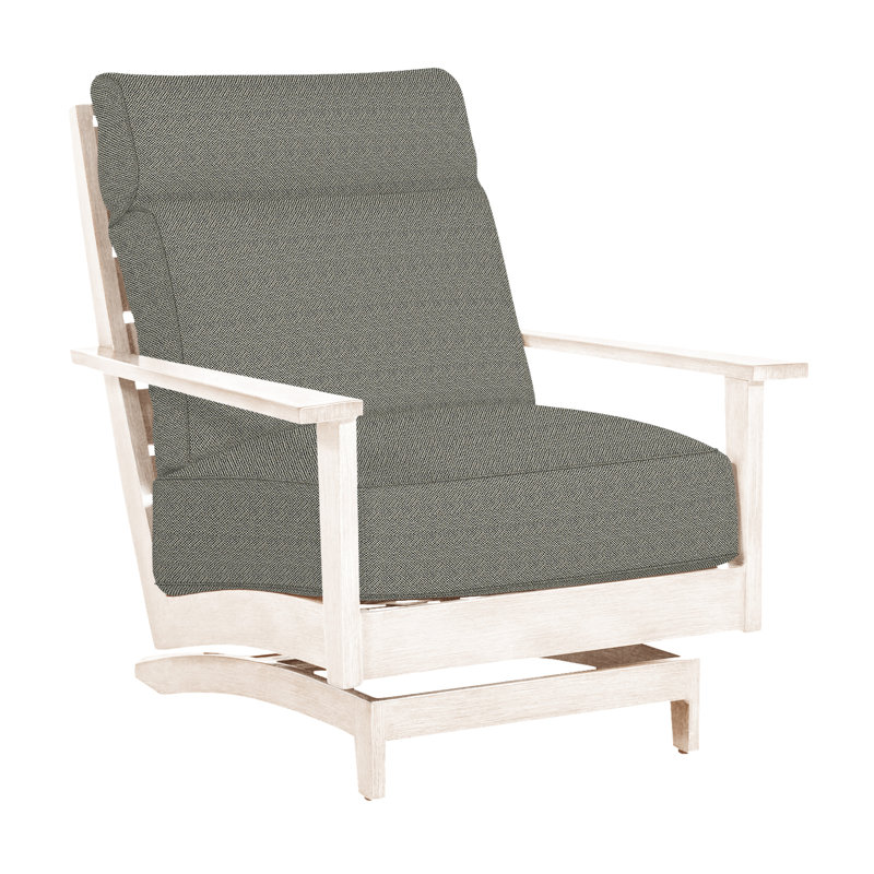 Kennebunkport Patio Lounge Chair with Cushions, Oyster, Intermix Bark, Welt + Standard fill