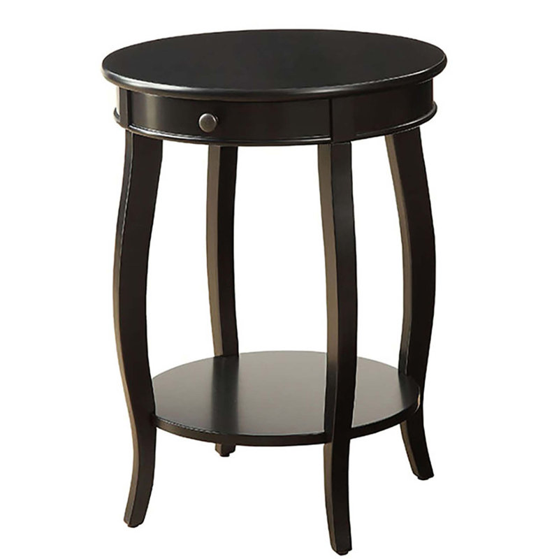 End Table with 1-Drawer, Black