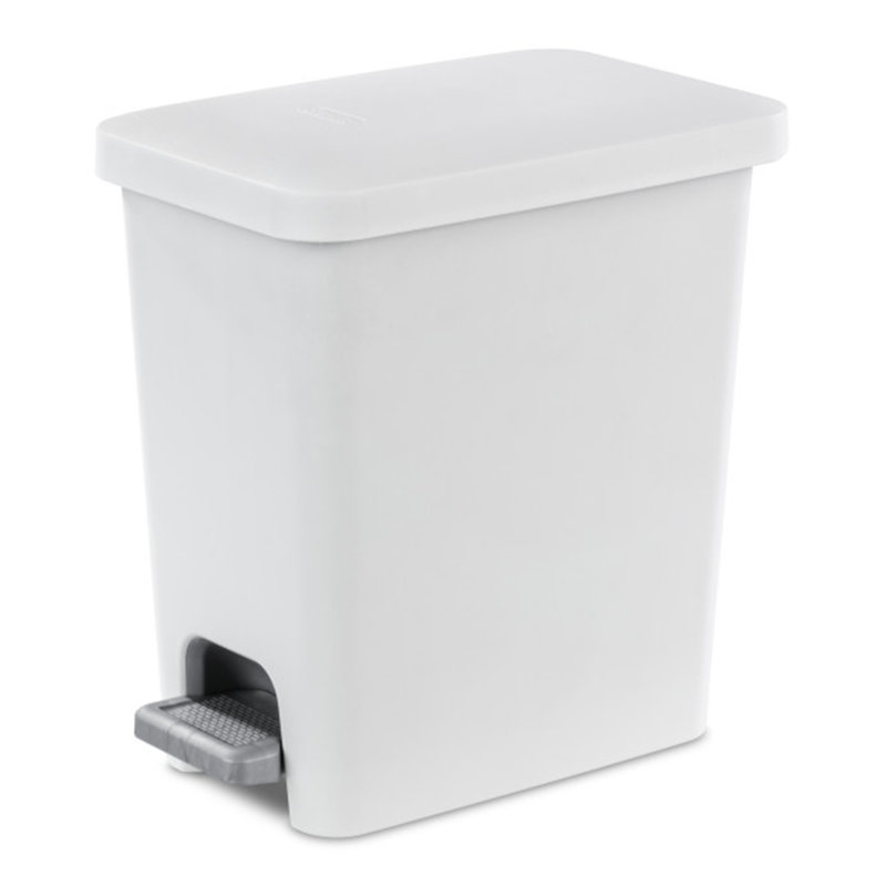 2.7 Gallon Step On Trash Can Sets, White