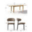 Ensemble de salle à manger extensible moderne avec table rectangulaire en bois et 6 chaises rembourrées à dossier incurvé-441805113