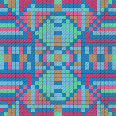Tapis vert/rouge/bleu aqua patterned Shady
