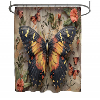 Colorful Butterfly Insect Shower Curtain
