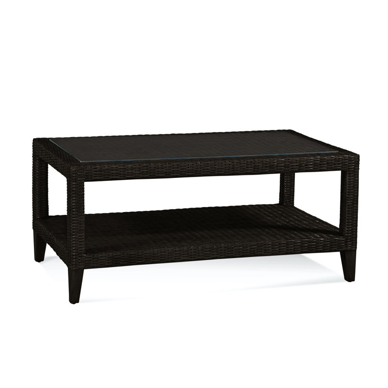 Long Beach Glass Cocktail Table, Antique Black
