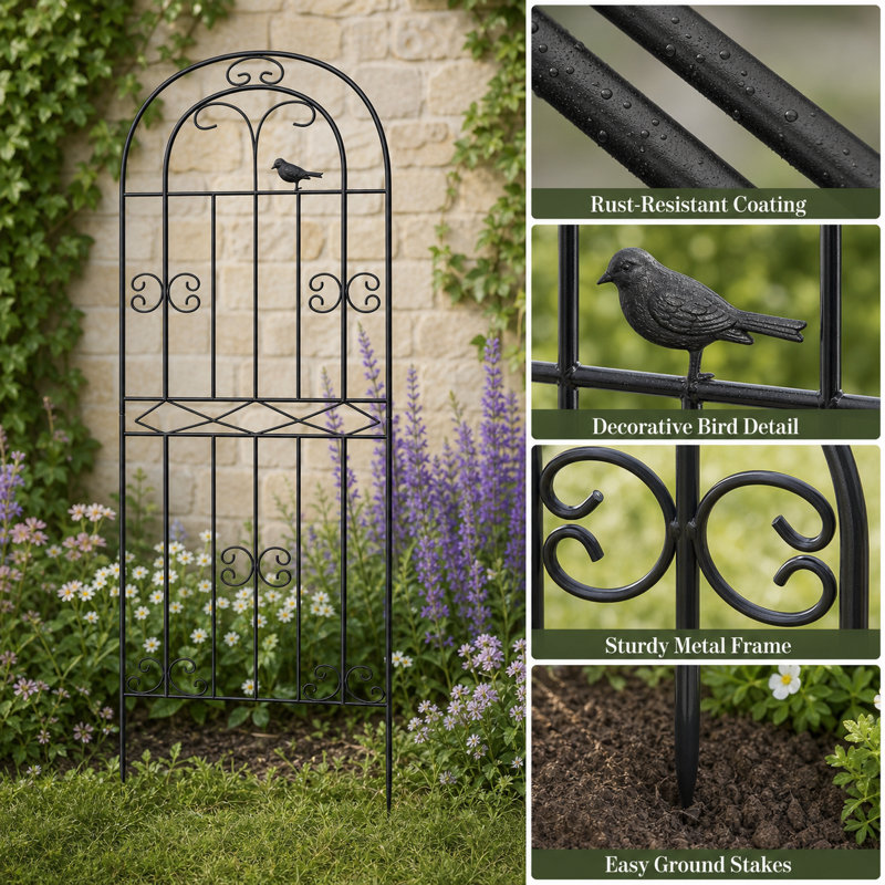 71 po Mertens de jardin en métal pour plantes grimpantes, support pour plantes grimpantes d'extérieur