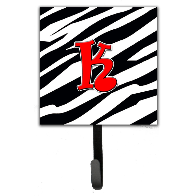 Porte-laisse zèbre monogramme et crochet mural, K
