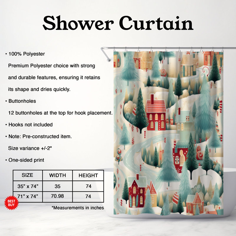 Candy Path - Premium Shower Curtain, 74"H x 71"W