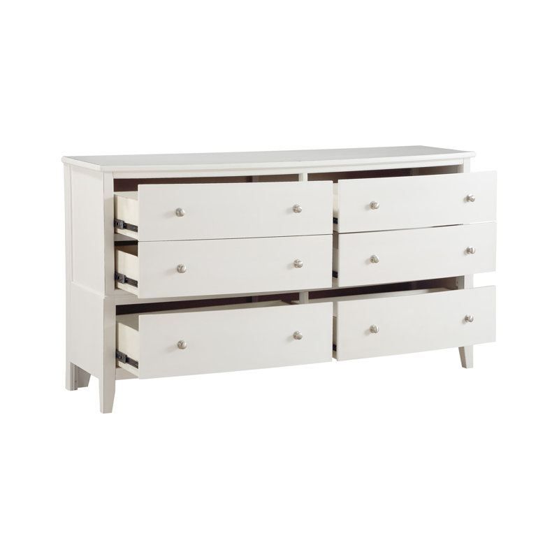 Commode 6 tiroirs Jacqueline, Blanc antique