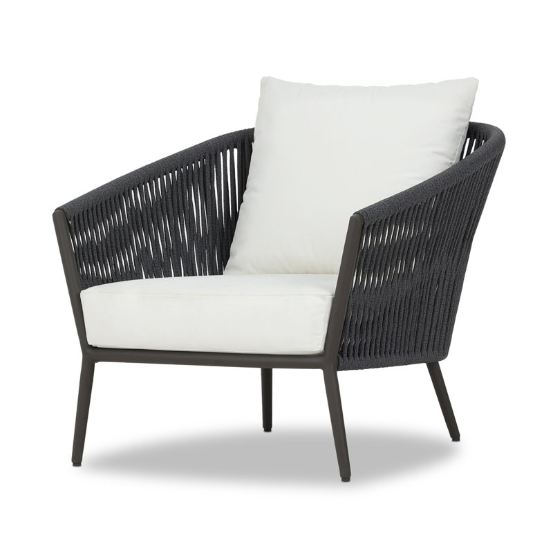 Porto Outdoor Lounge Chair, Arashi Salt Cushion/Bronze Frame, Acrylic