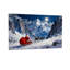 «Christmas Santa Claus Sleigh Reindeer Snowy Mountains Moon Night», reproduction de cadre photo sur toile-142055642
