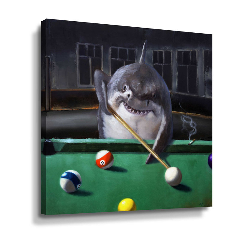 " Pool Shark ", Wrapped Canvas, 10" H x 10" W x 2" D