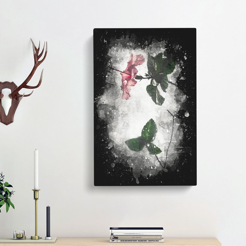 Pink Hibiscus Plant - Wrapped Canvas, 91cm H x 60cm W x 3cm D