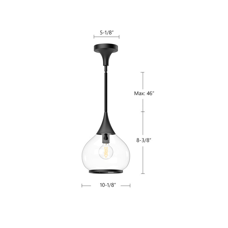 Luminaire suspendu géométrique 1 lumière Hazel, Chrome, Opale, H 63 po x l 10 po x P 10,13 po