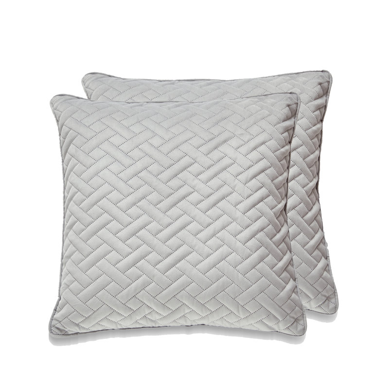 Coussin décoratif réversible LOS AGENLES, Plumes, Gris