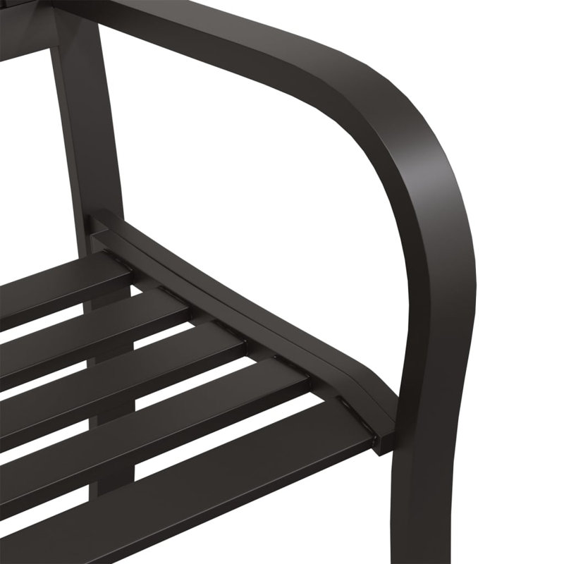 Banc de jardin en acier Zailey, Noir, H 29,9 po x l 93,3 po x P 20,1 po