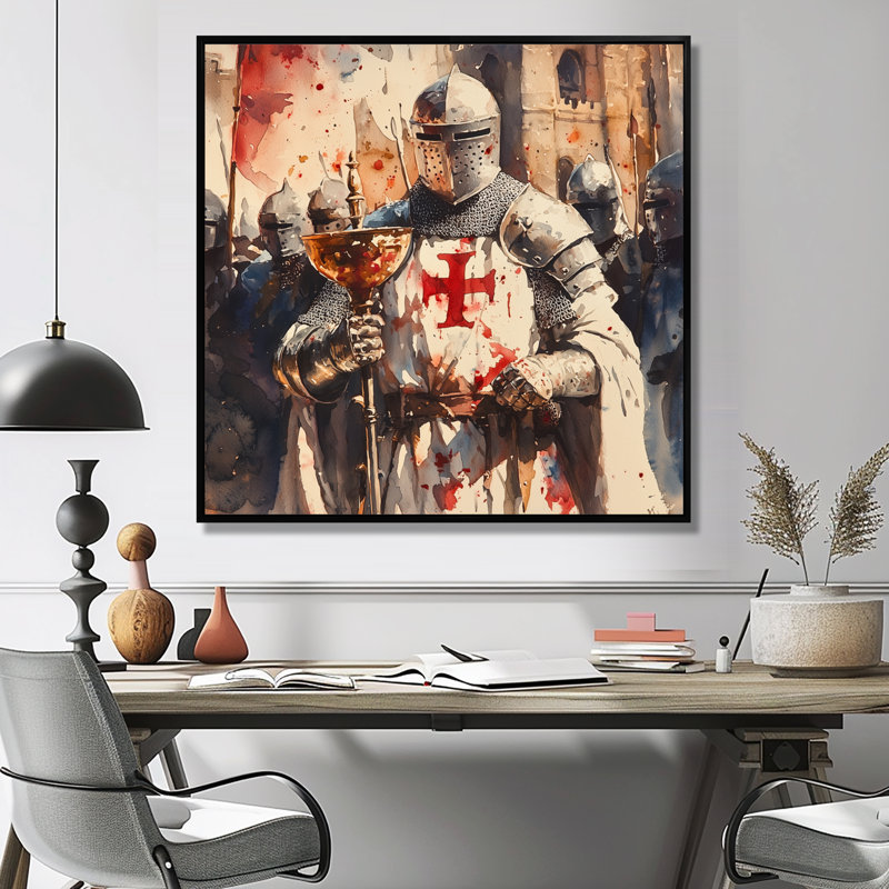 «The Crusades Militaires» de Louis Ix, Impression encadrée flottante, Noir, noir, noir, noir, H 16 po x l 16 po