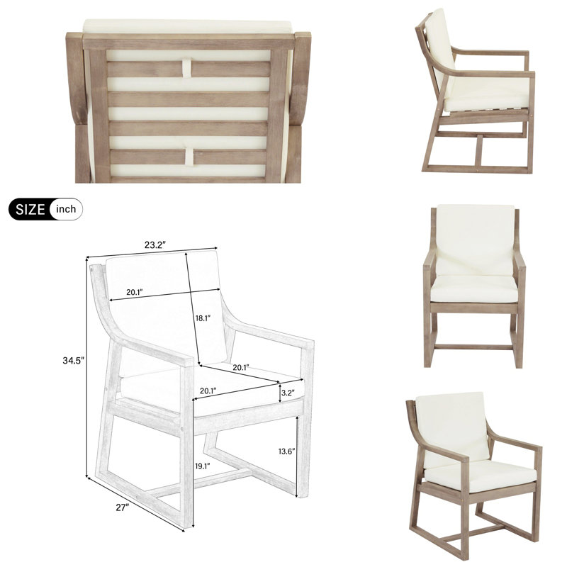 Chaise d'extérieur pour patio, cour arrière, jardin