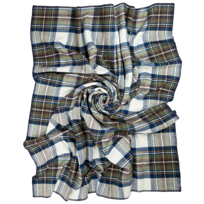 Jeté BIGTHROW, Tissu écossais bleu pâle