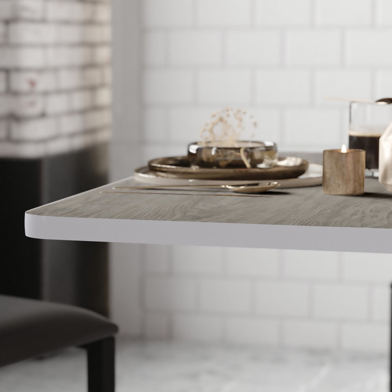 Table Top with Reversible Laminate Top, Natural/Walnut, 30" Square