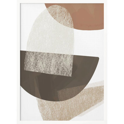 «Earth Tone Geometric», art mural texturé encadré