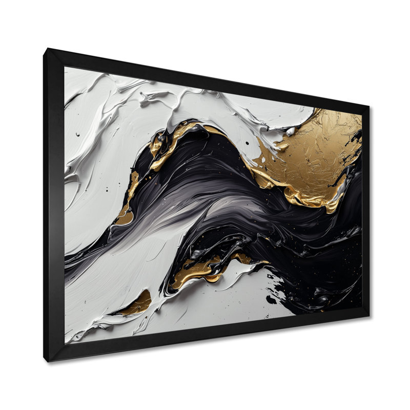 Abstrait abstrait du sombre et de la lumière V - Art mural transitionnel moderne abstrait, H 12 po x l 20 po, Noir