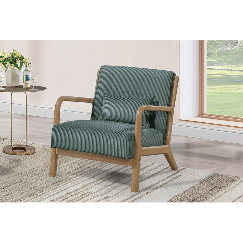 Chaise d'appoint en velours côtelé Sage Color 1Pc, Sauge