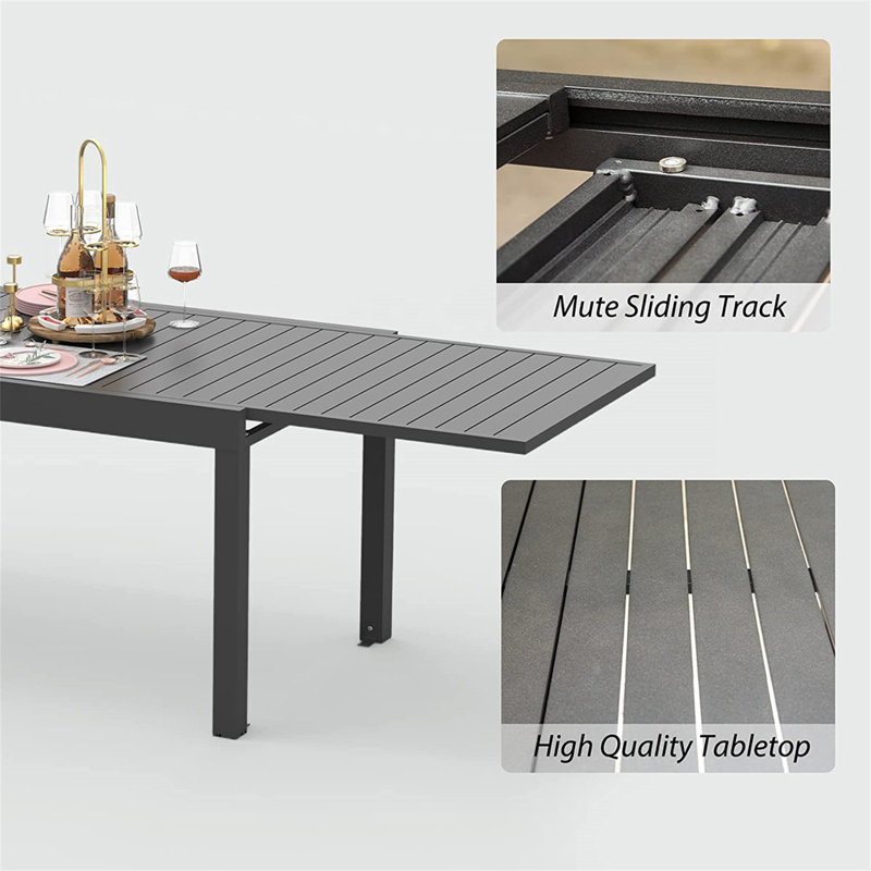 Table de salle à manger extensible en aluminium Uran
