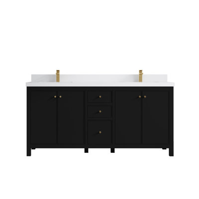 Chicago 72'' Double Bathroom Vanity with Top