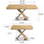 Table de salle à manger extensible avec base en métal croisée et tubes en acier inoxydable-198969820