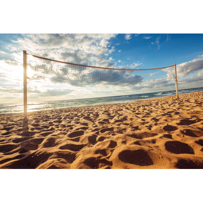 " Volleyball Net On Beach "