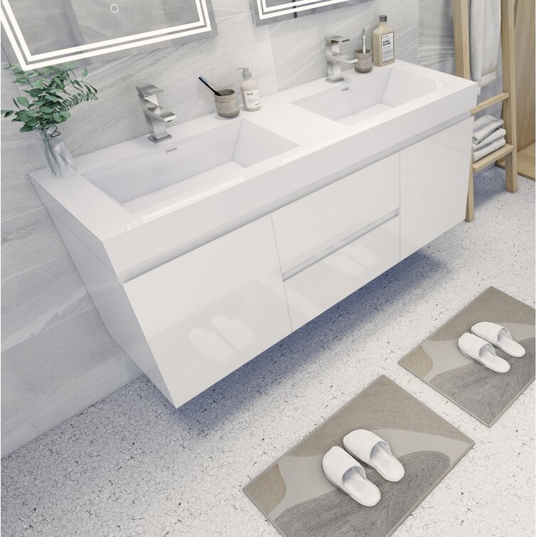 Wade Logan® Sauget 60 Double Bathroom Vanity Set, Wayfair