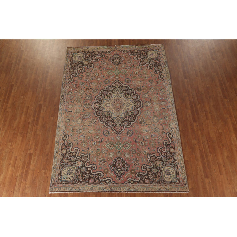 Tapis traditionnel rétro à motif floral 7 x 10