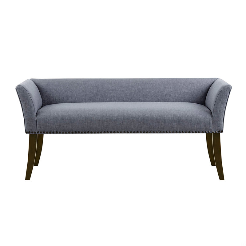 Banc rembourré en polyester Dalice, Noir, noir, noir, noir, Bleu ardoise