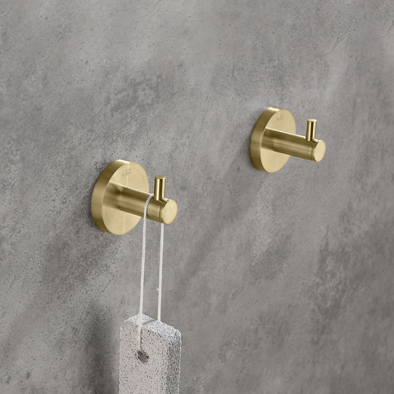 Wall Mounted Robe Hook, Brush Gold 