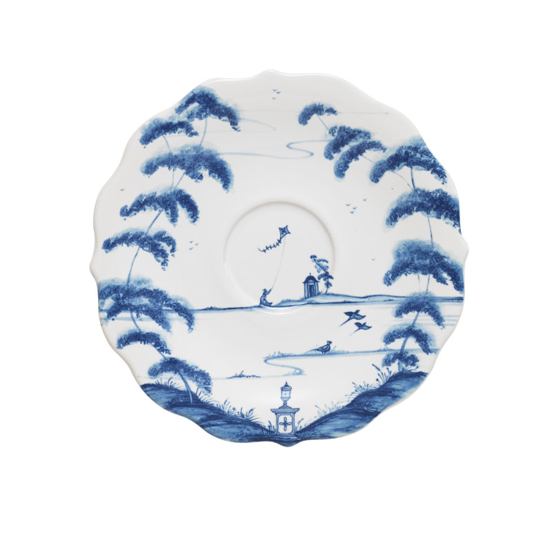 Country Estate Saucer, Delft Blue/White