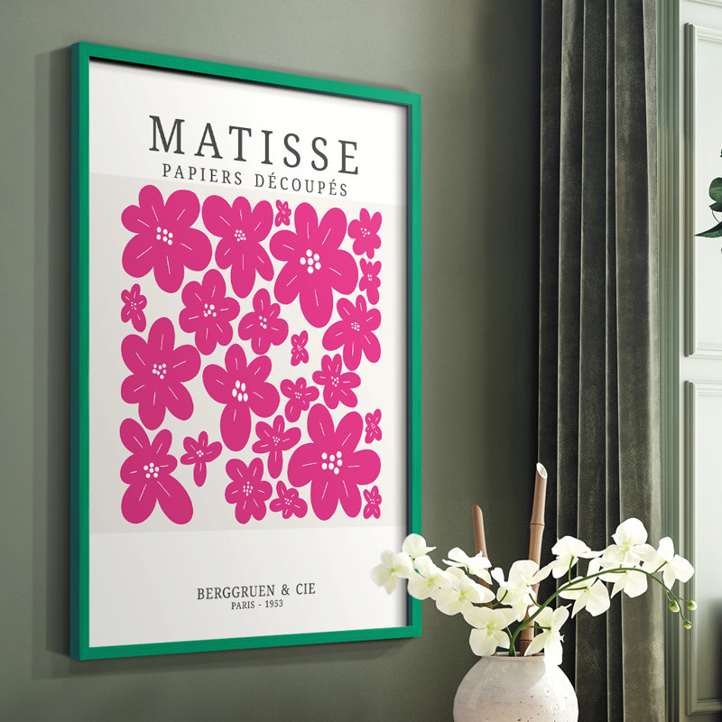 Matisse CDXX Framed Print - Solid Wood, Green Single Picture Framed, 10" H x 8" W