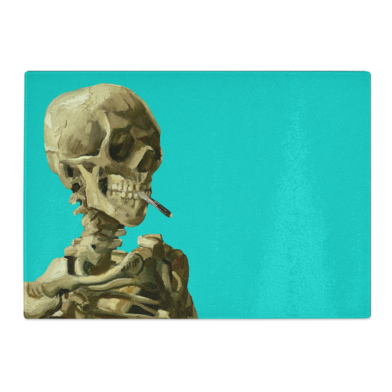 Skull of a Skeleton with Cigarette by Vincent Van Gogh Chopping Board, 28.5cm W x 39cm L