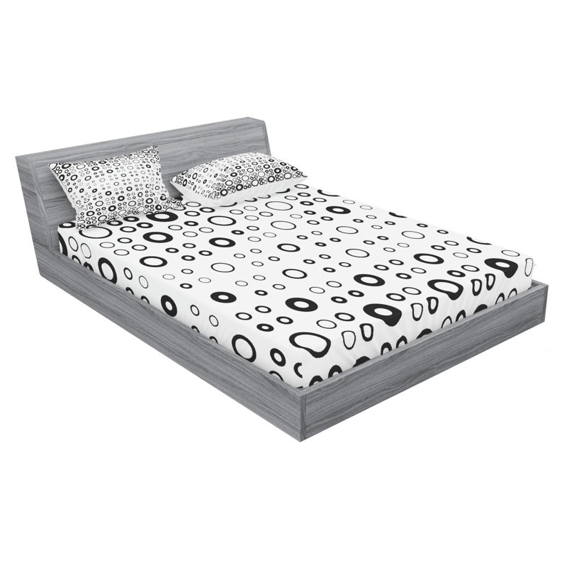Microfiber Geometric Sheet Set, Full Sheet Set with Fitted Sheet