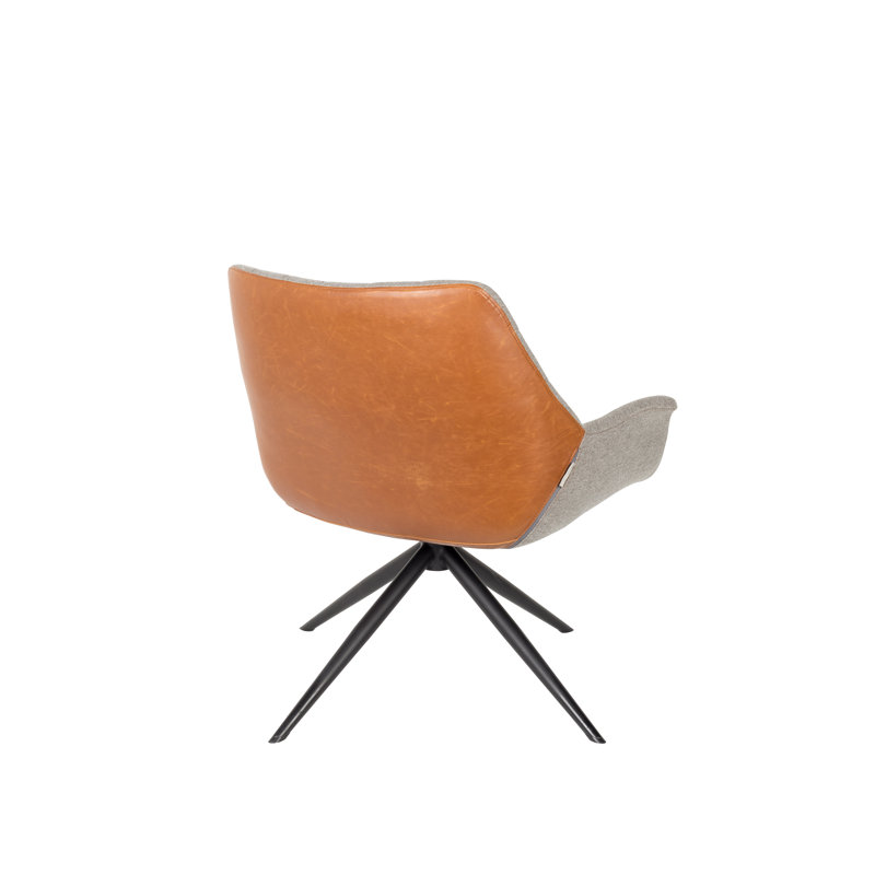 Doulton Armchair, Brown/Beige Faux Leather