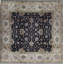Hand-Knotted High-Quality Black and Brown Square Area Rug