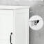 Armoire de rangement mince pour linge de salle de bain - Armoire haute avec tablette ouverte, tiroir, portes encastrées et étagères réglables, étagères blanches pour