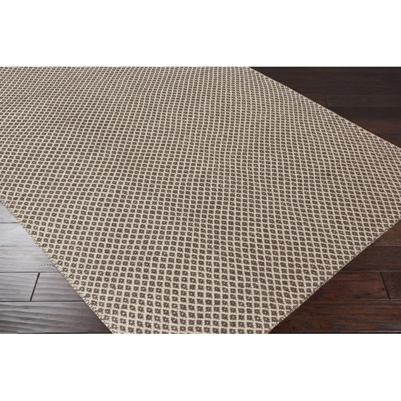 Tapis brun en laine tissé à la main Walton, Rectangle 2 pi x 3 pi