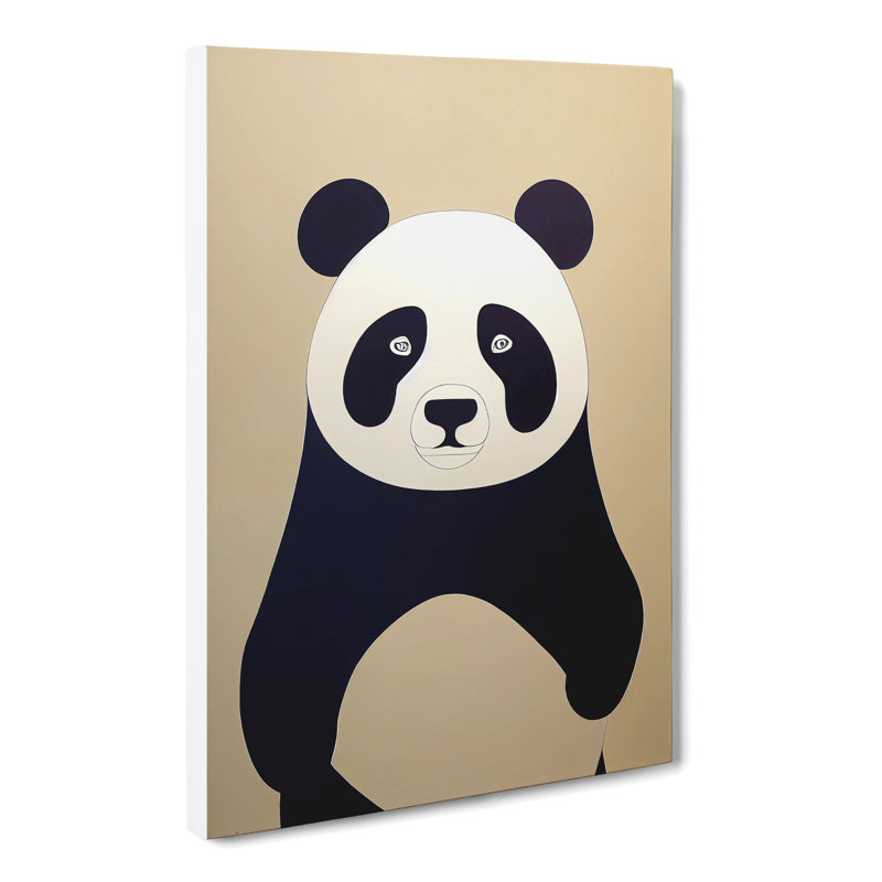 Simple Panda Vol.2 - Wrapped Canvas Print, 50cm H x 35cm W x 3cm D, No frame