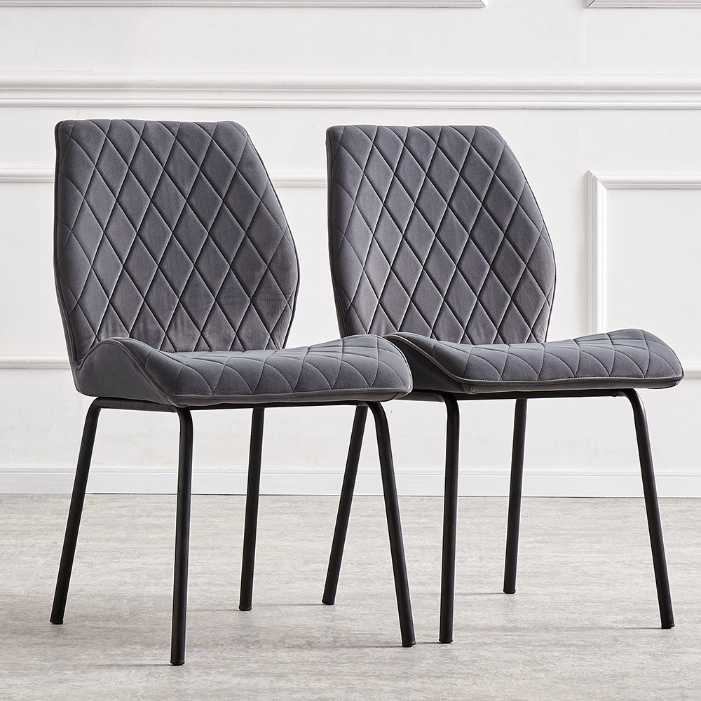 Cassara Modern Armless Velvet Upholstered Large Dining Chair