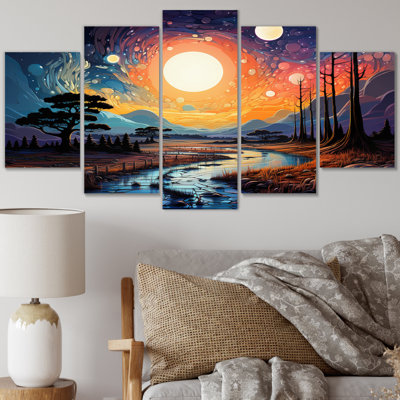 Power Lines Enchanted Wires I - Power Lines Canvas Print - 5 Panels