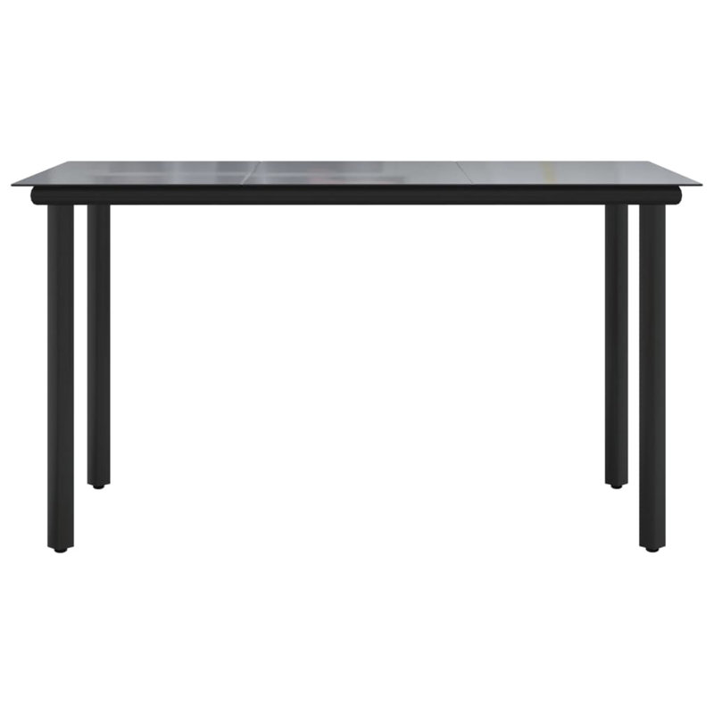  Table de salle à manger en acier thermolaqué noir durable 55,1 x 27,6 po