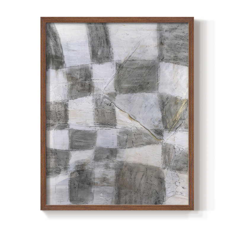 Rustic Textile II Framed Print - Solid Wood, 30" H x 24" W, Walnut
