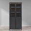 Vitrine Unavela avec portes en verre, lumières DEL et cadre en acier-1526217325
