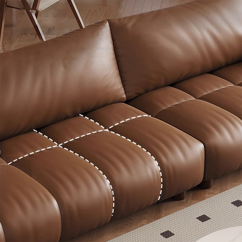 Brown Genuine Leather Modular Sofa