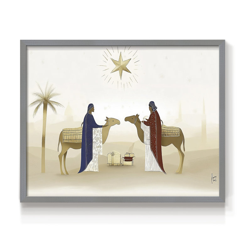 Chirstmas Art-CCXXXIV -Framed Print - Restickable, H 11 po x l 14 po, Gris