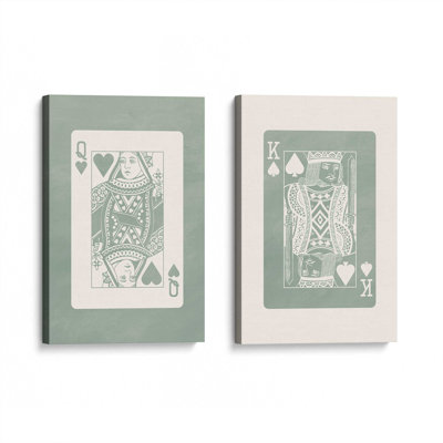 Sage Queen and King Cards Set of 2